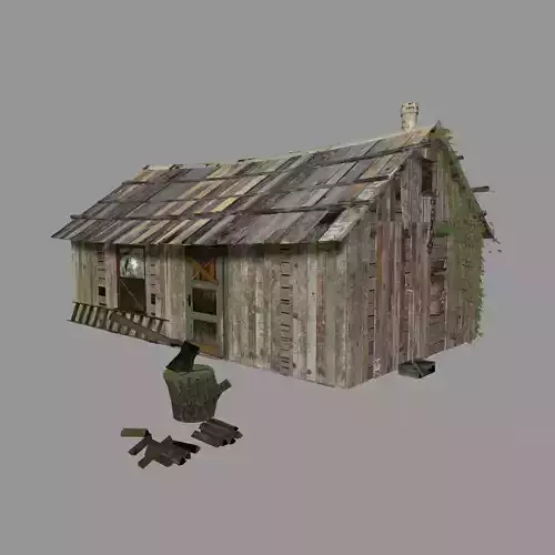 The Shed shack Low-poly 3D model