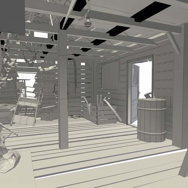 The Shed shack Low-poly 3D model_16