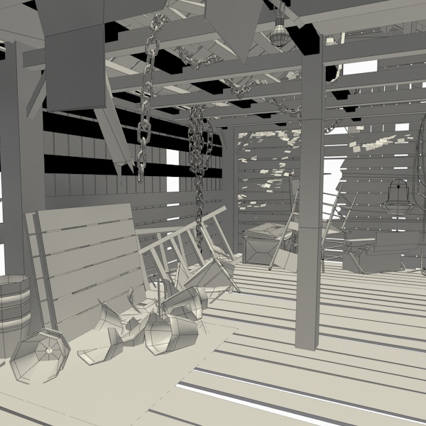 The Shed shack Low-poly 3D model_15