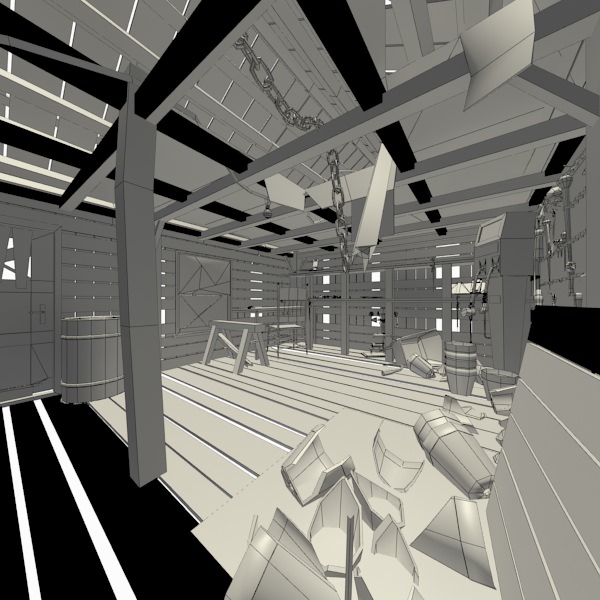 The Shed shack Low-poly 3D model_17