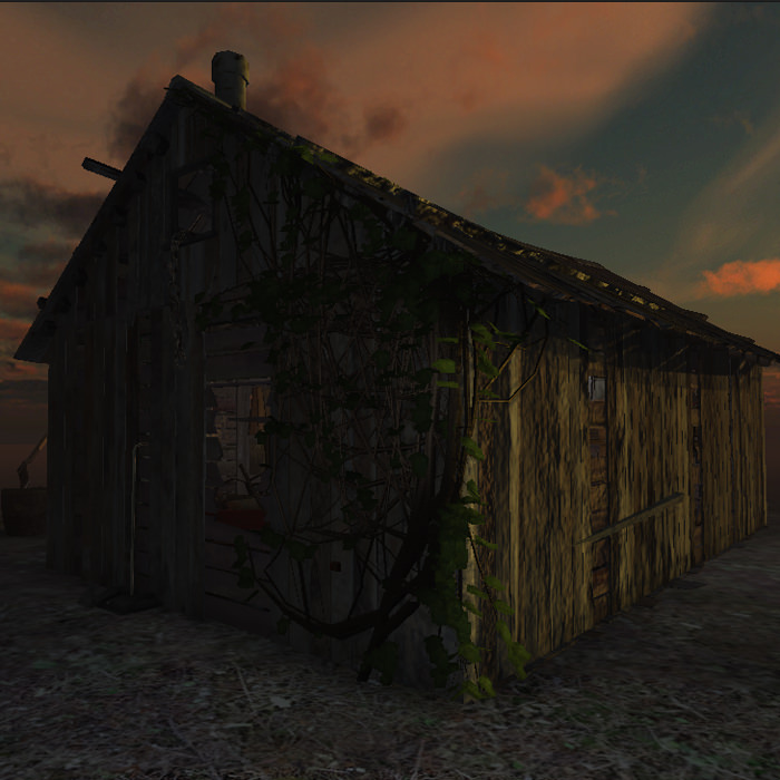 The Shed shack Low-poly 3D model_10