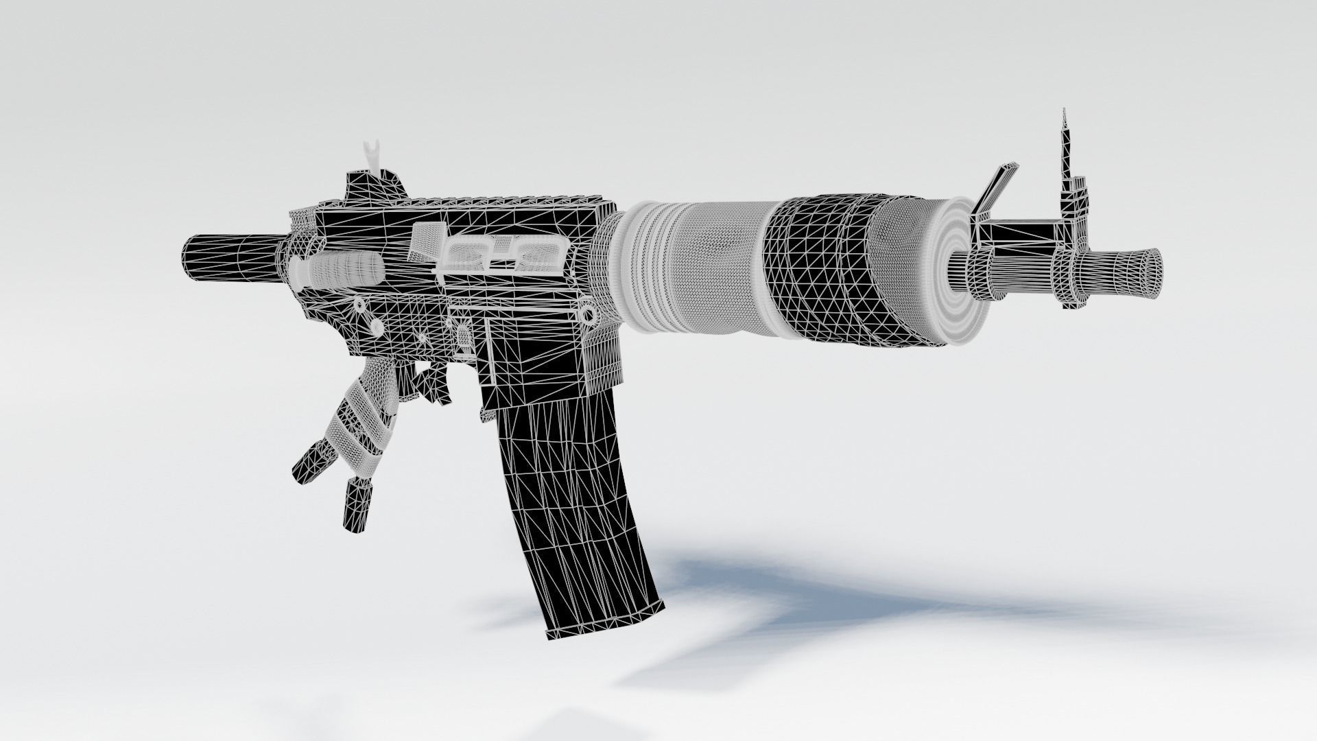 Apocalyptic M4 Rifle Low-poly 3D model_5