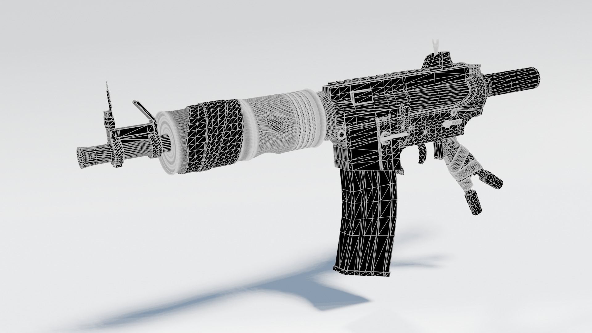 Apocalyptic M4 Rifle Low-poly 3D model_4