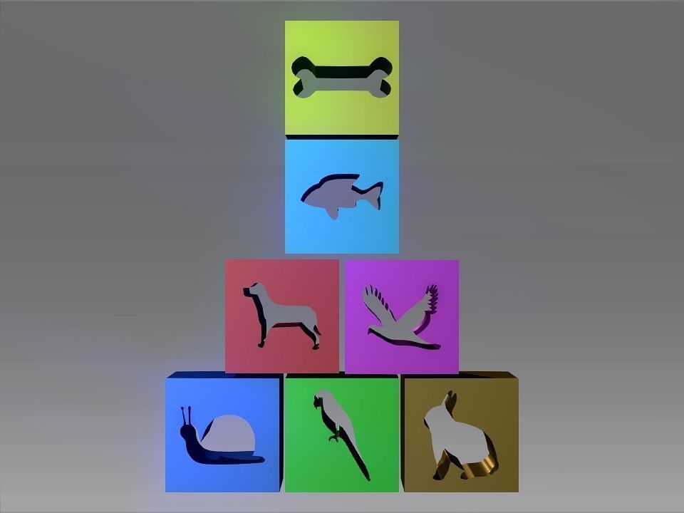 Animals Hollow Blocks Low-poly 3D model_58