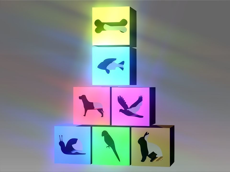 Animals Hollow Blocks Low-poly 3D model_2