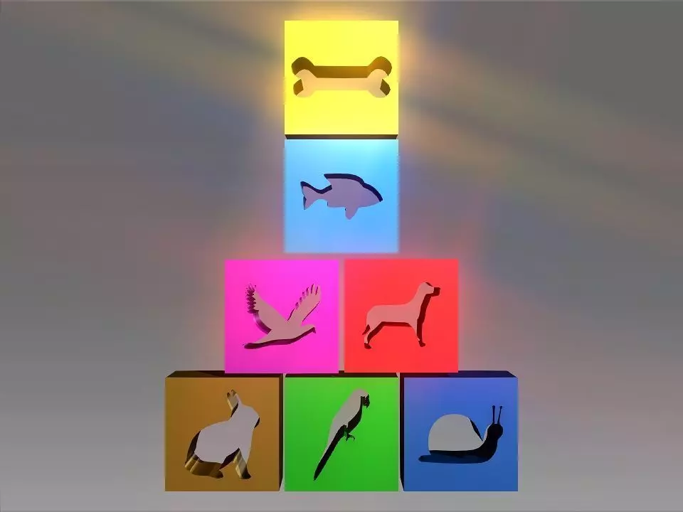 Animals Hollow Blocks Low-poly 3D model_0