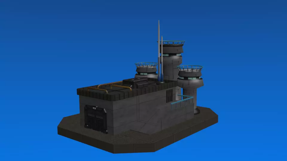mainBunker military base Low-poly 3D model