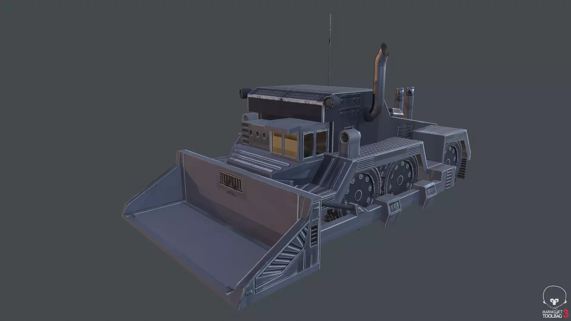 Dozer Truck Low-poly 3D model_0