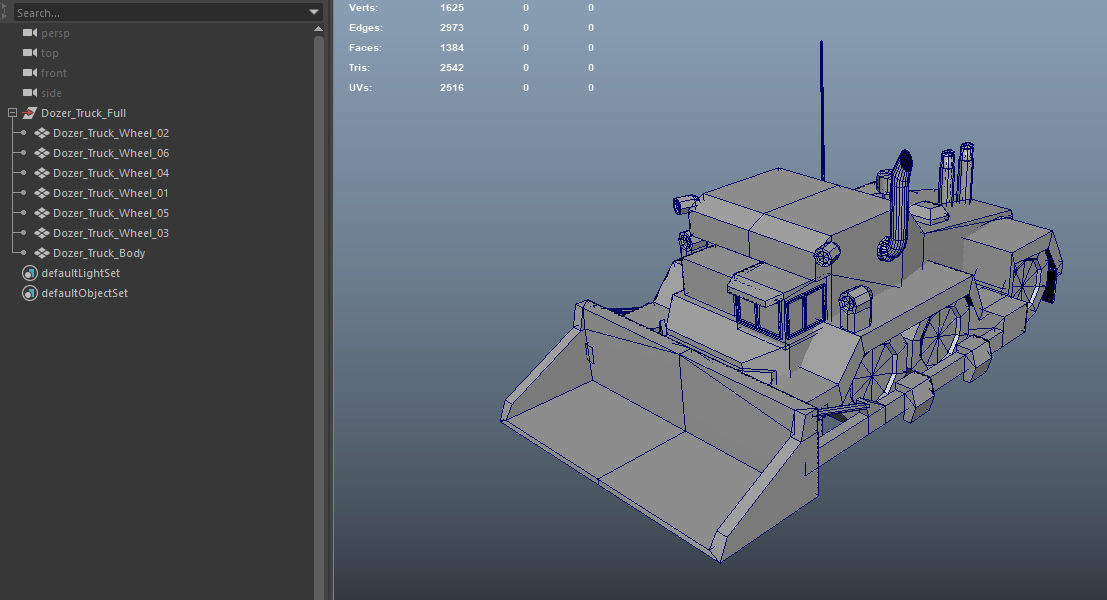 Dozer Truck Low-poly 3D model_4