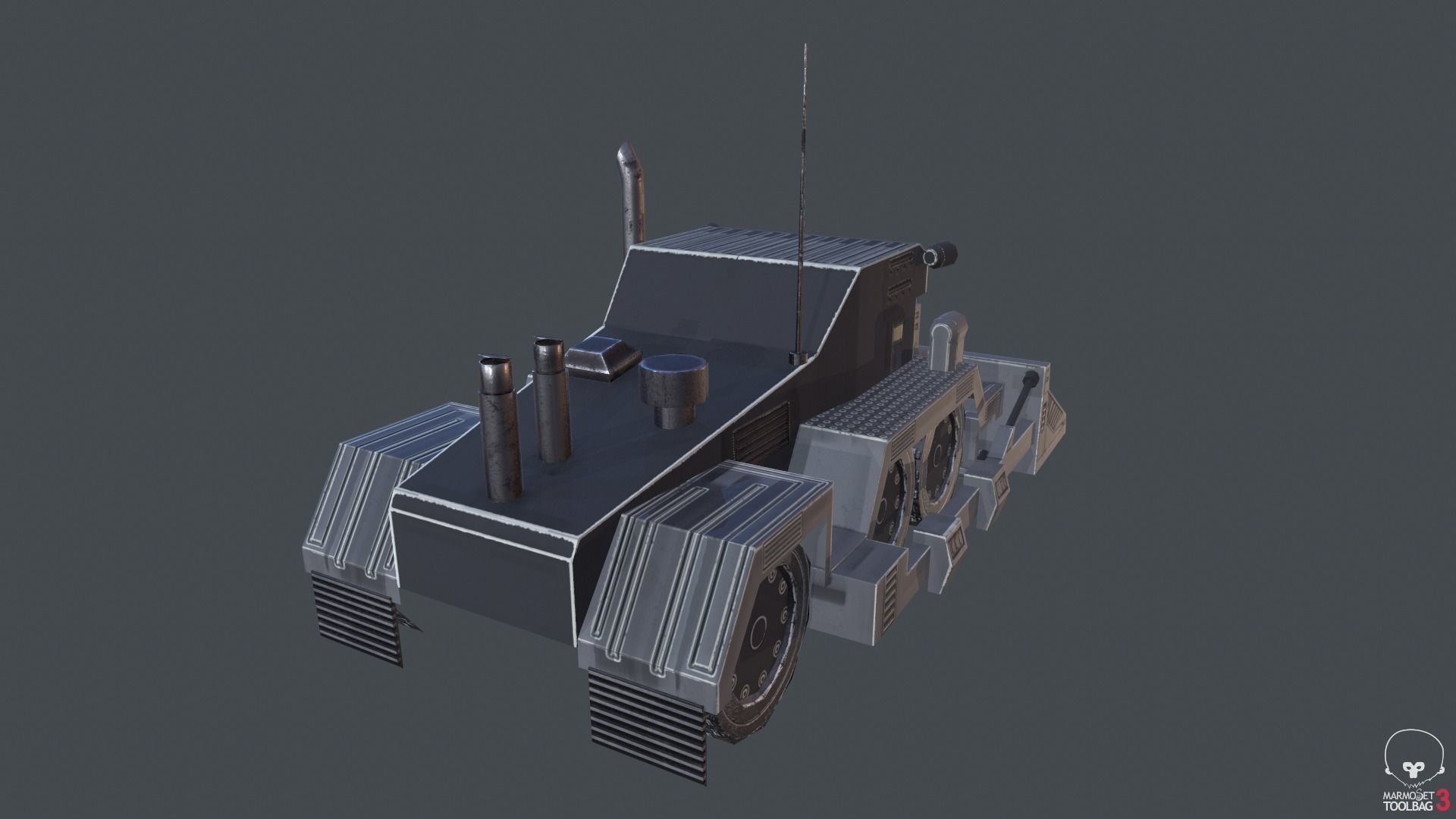 Dozer Truck Low-poly 3D model_2