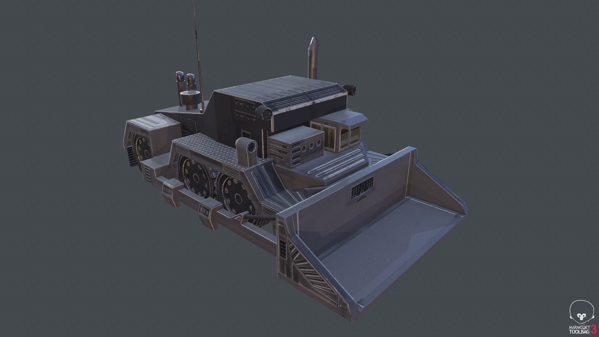 Dozer Truck Low-poly 3D model_3