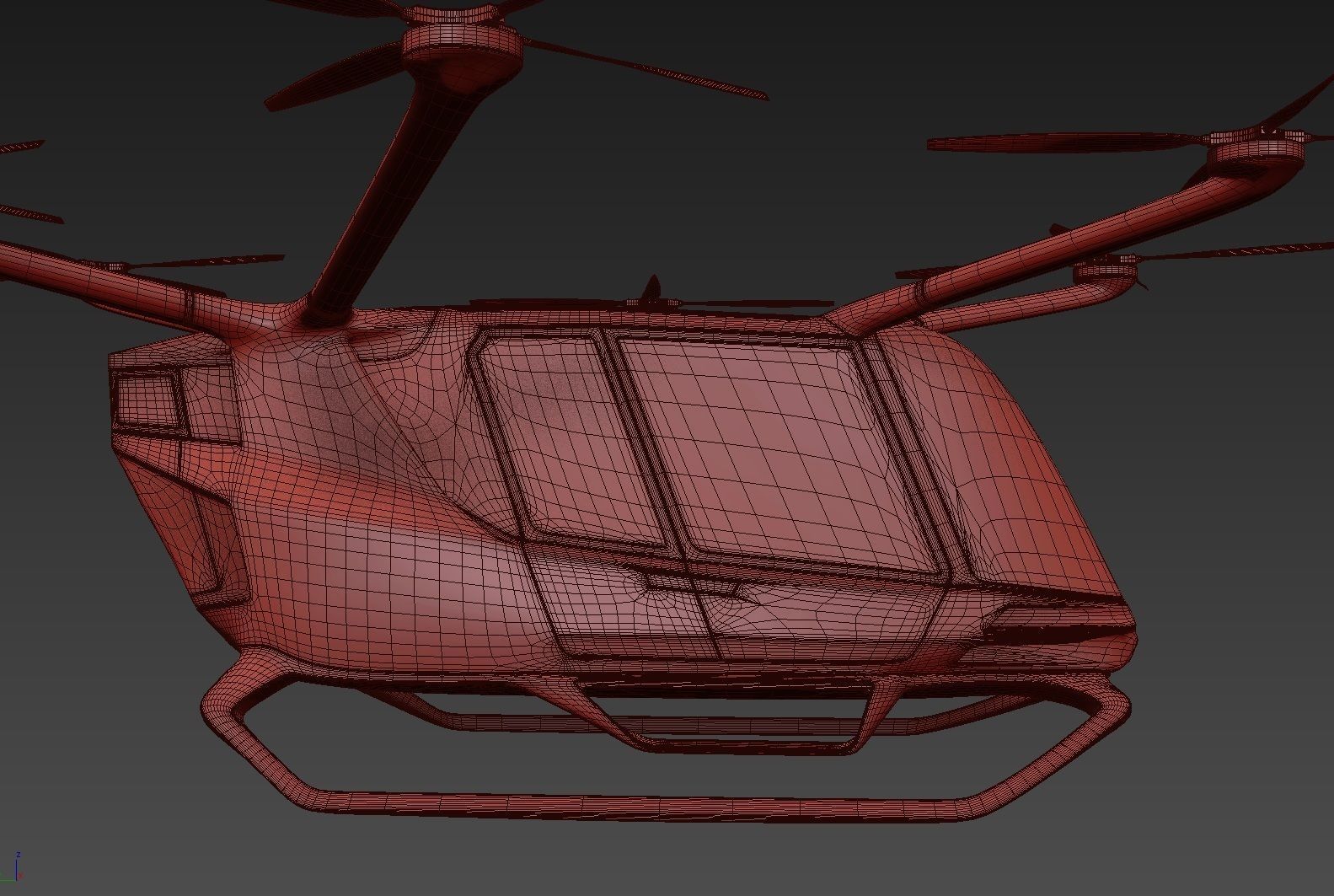 Police Drone with Interior 3D model_20
