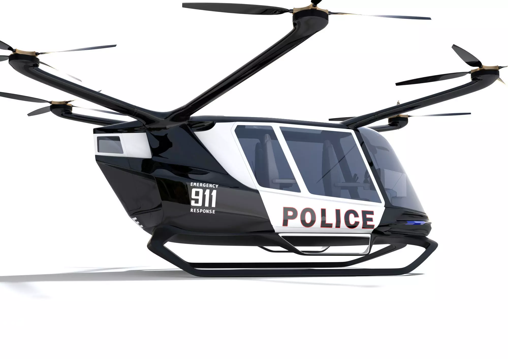 Police Drone with Interior 3D model_0