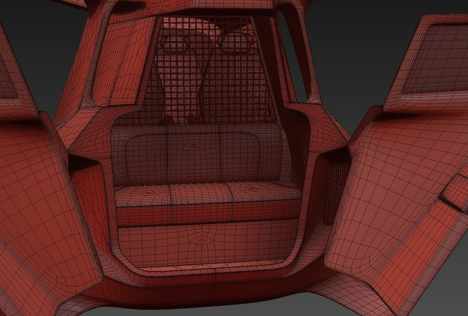 Police Drone with Interior 3D model_35