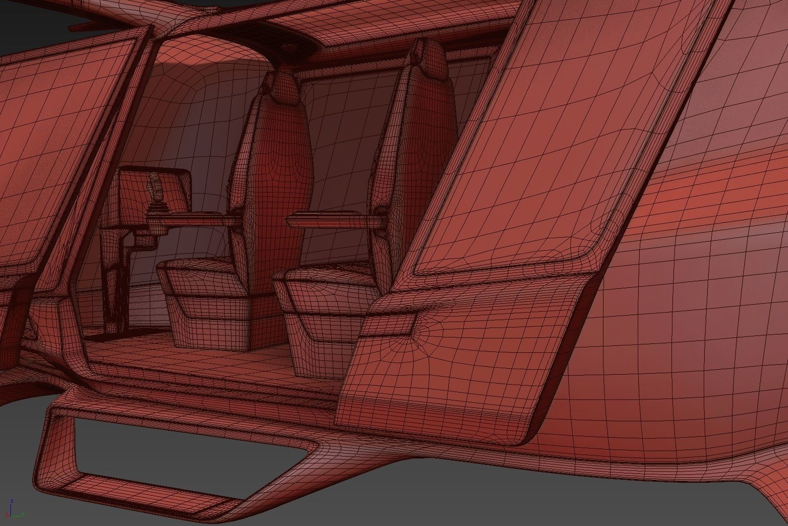 Police Drone with Interior 3D model_29