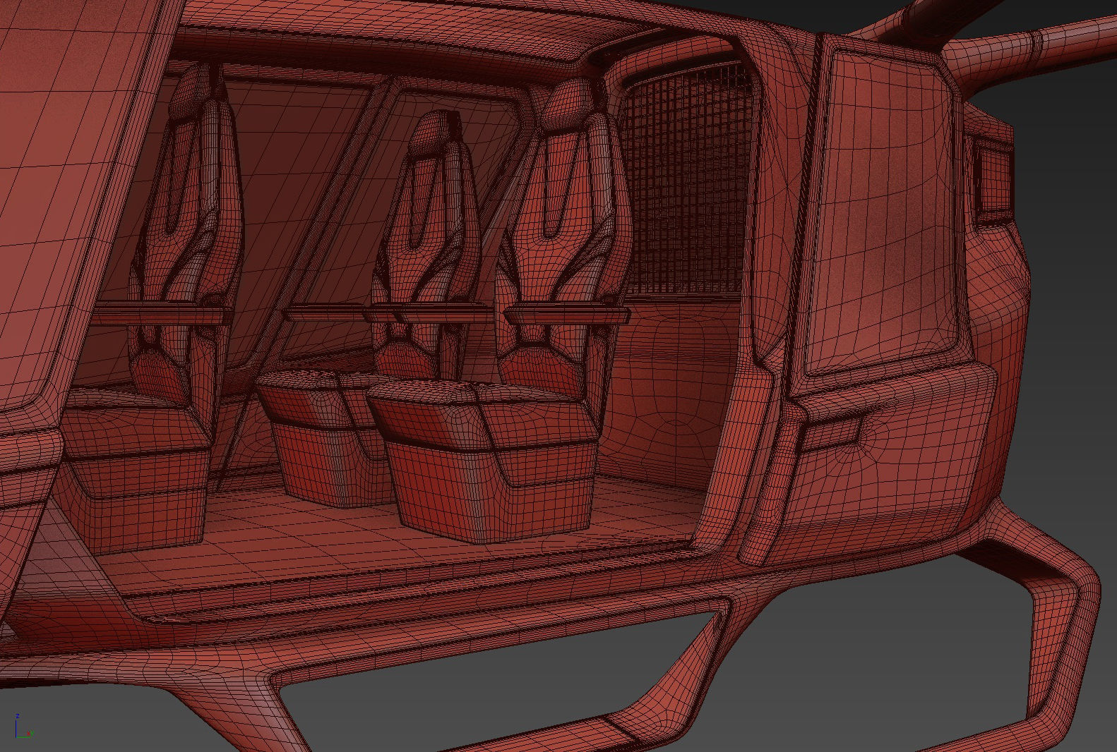 Police Drone with Interior 3D model_28