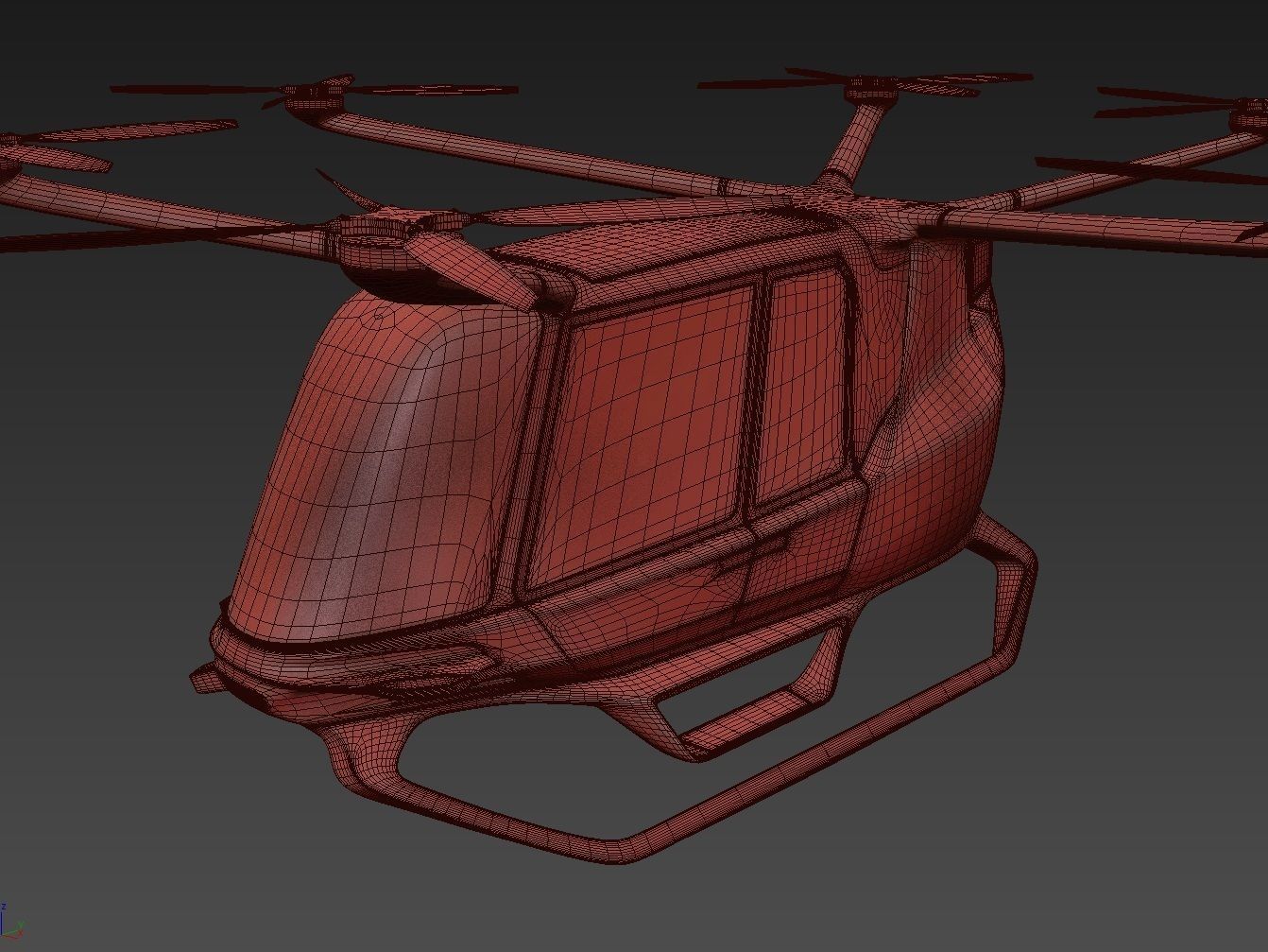 Police Drone with Interior 3D model_18