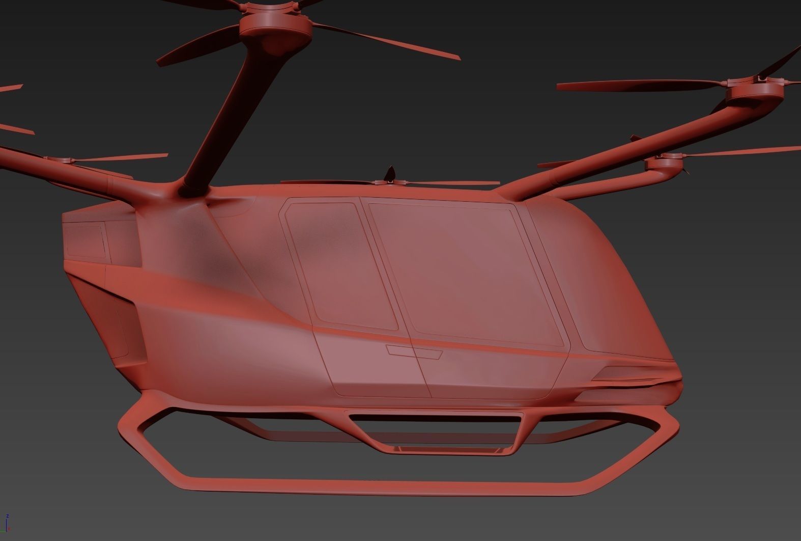 Police Drone with Interior 3D model_19