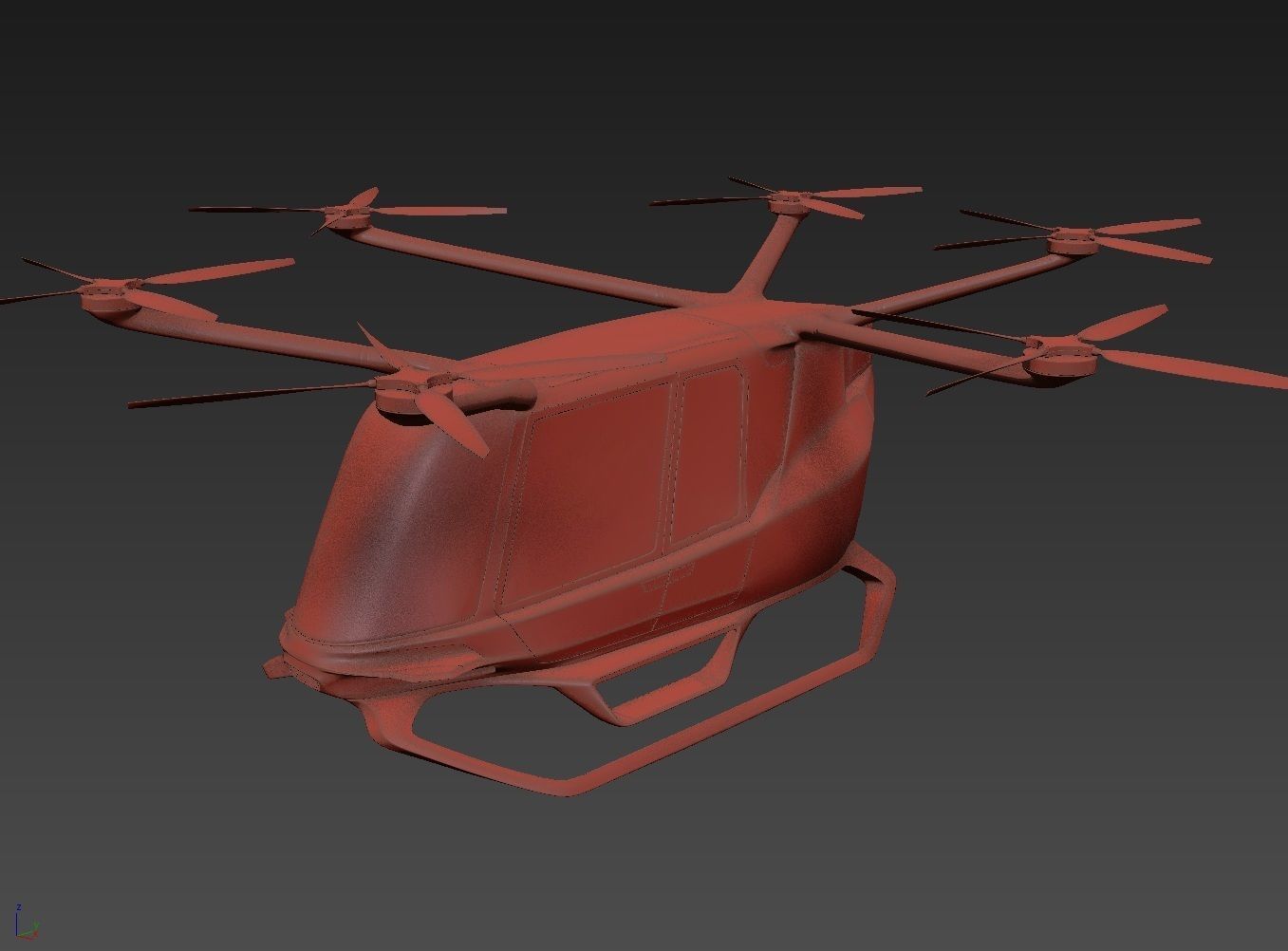 Police Drone with Interior 3D model_17