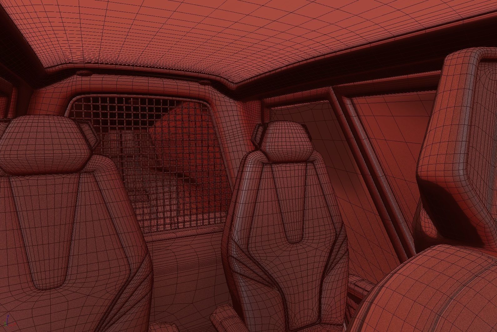 Police Drone with Interior 3D model_32