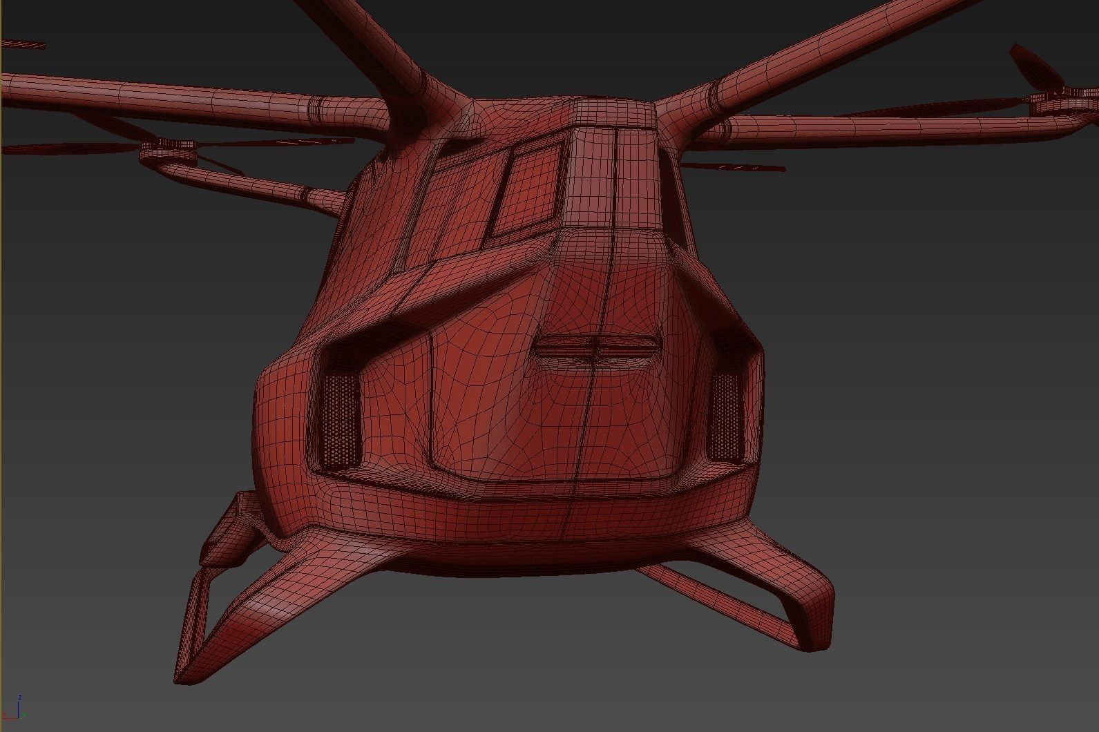 Police Drone with Interior 3D model_33