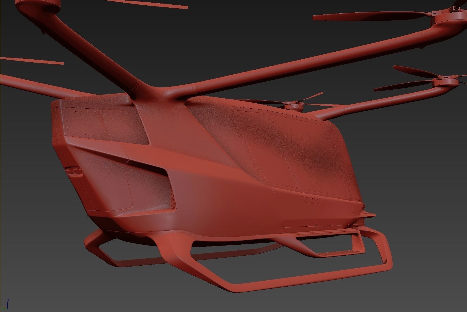 Police Drone with Interior 3D model_21