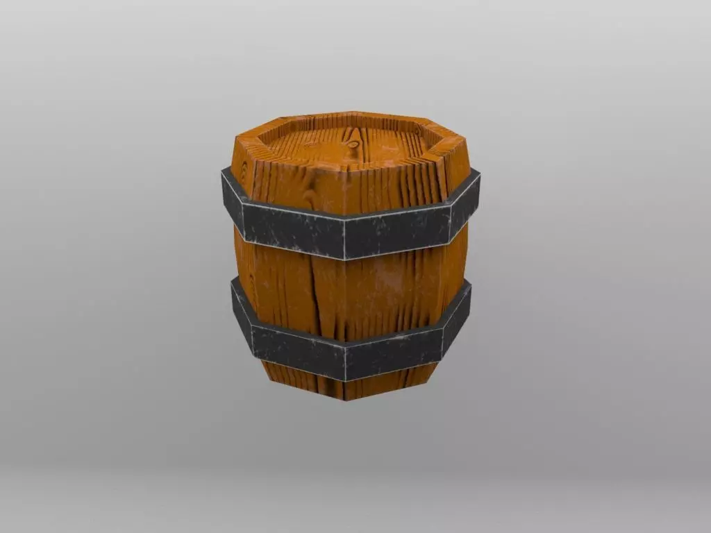 Wooden Barrel Free low-poly 3D model