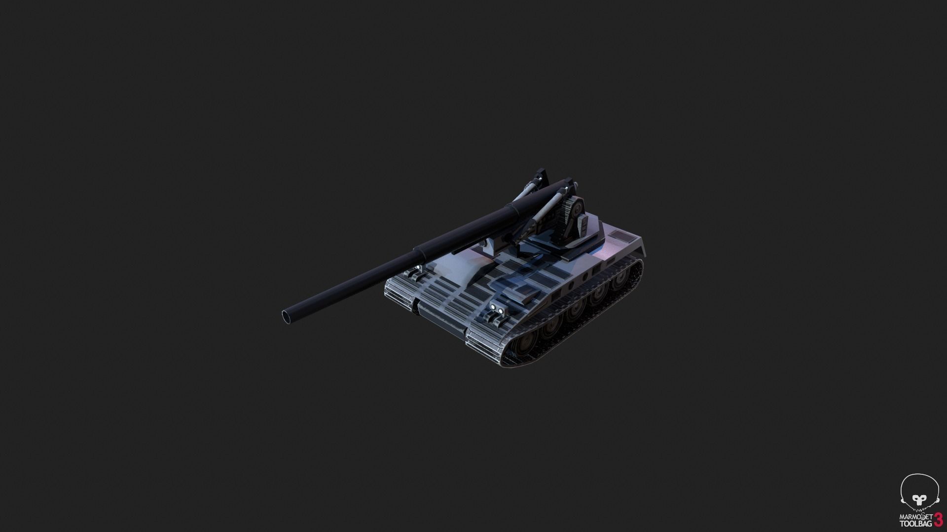 M107 Artillery Low-poly 3D model_4