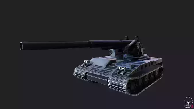 M107 Artillery Low-poly 3D model