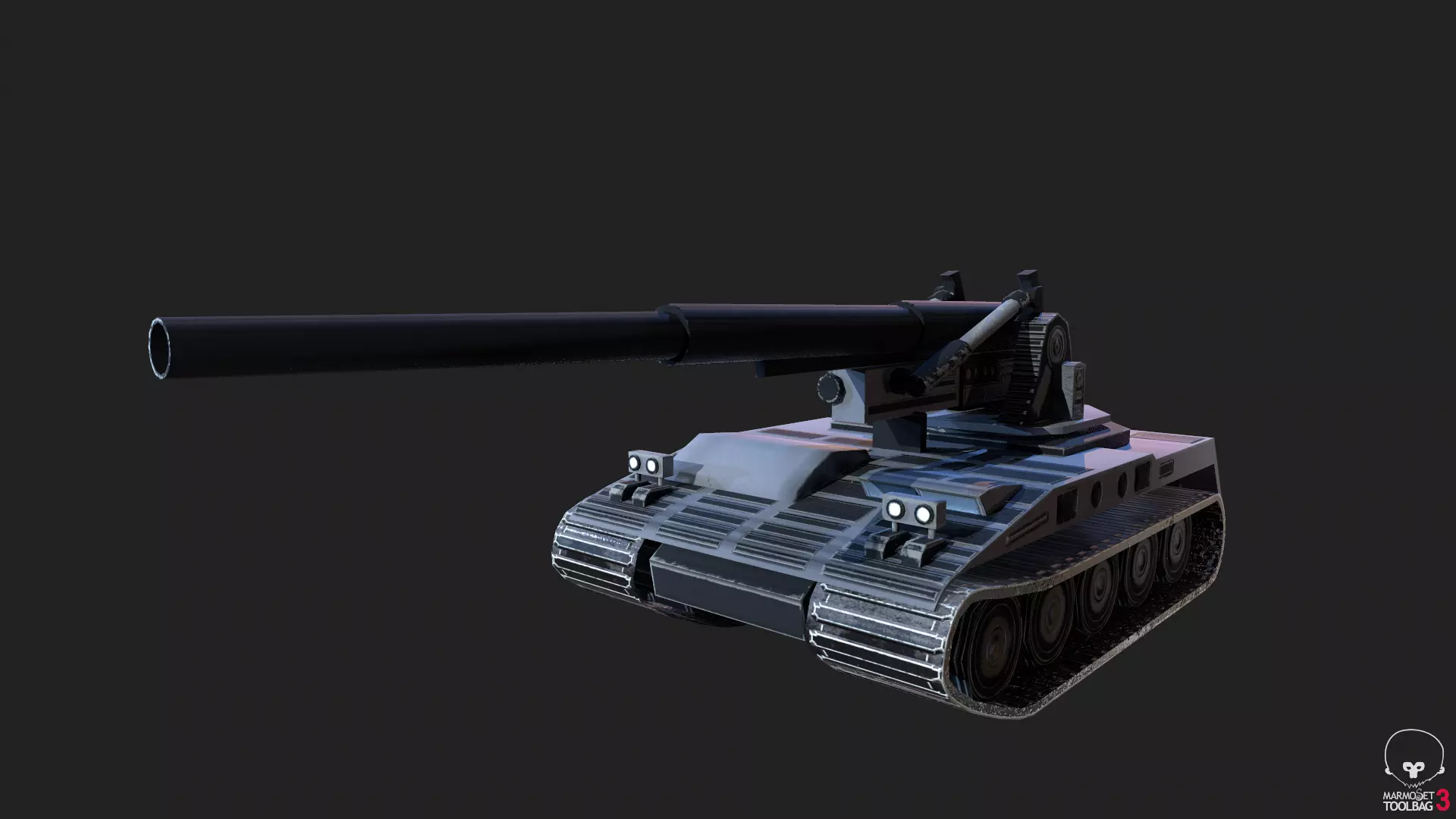 M107 Artillery Low-poly 3D model_0