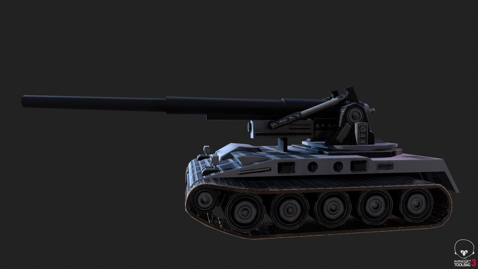 M107 Artillery Low-poly 3D model_1