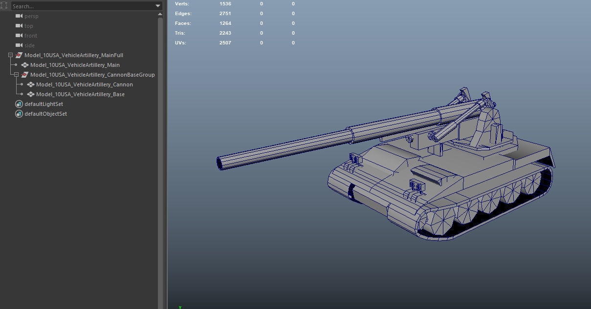 M107 Artillery Low-poly 3D model_5