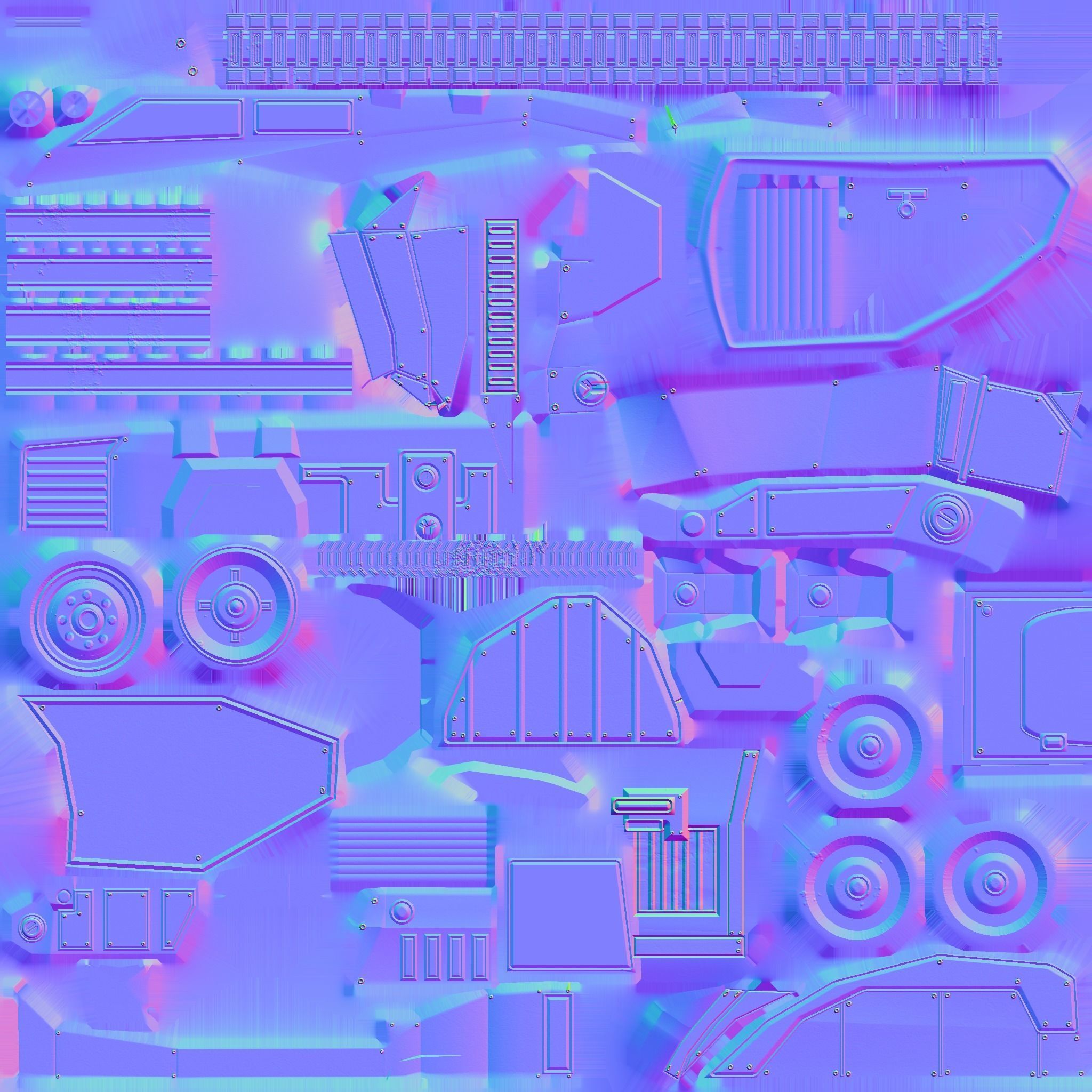 Saber Tank Low-poly 3D model_9