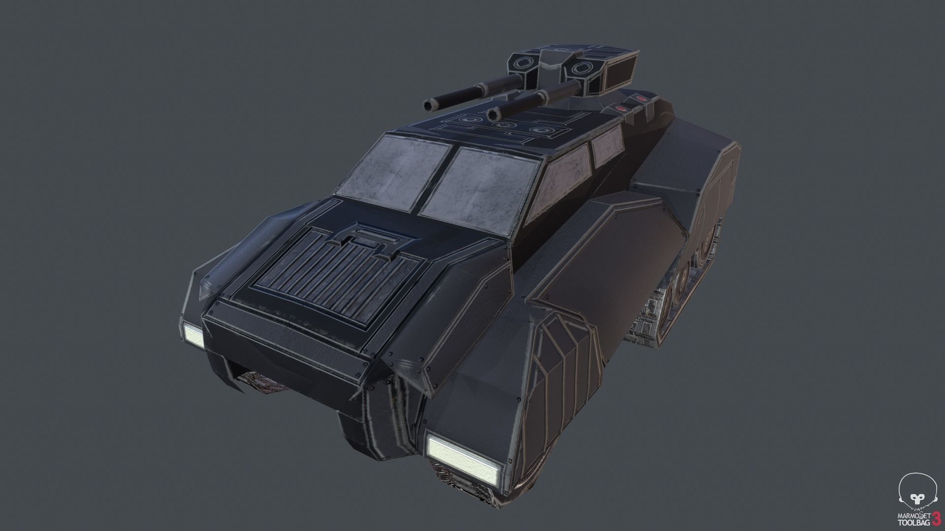 Saber Tank Low-poly 3D model_3