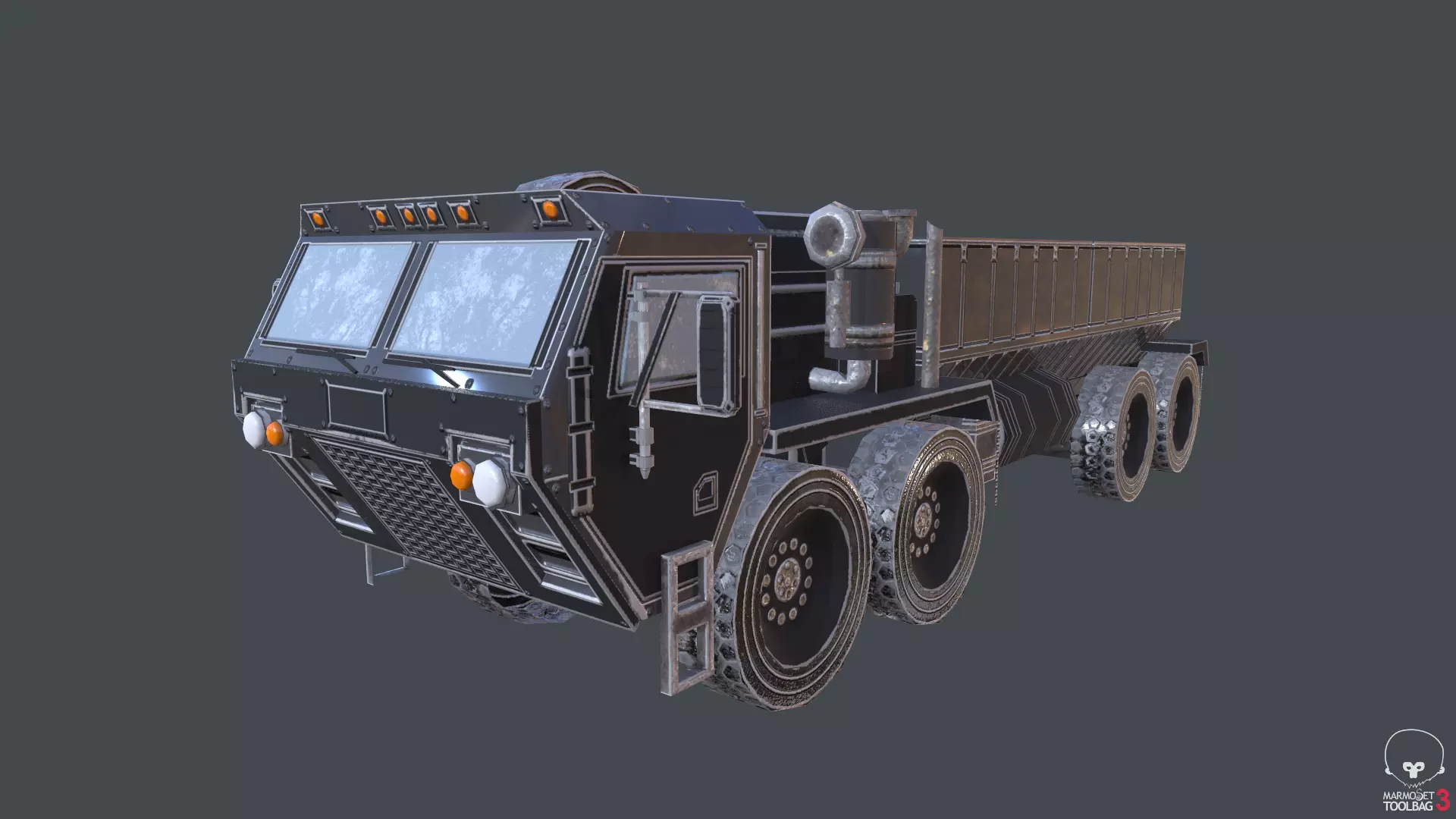 Wagon Truck Low-poly 3D model_0