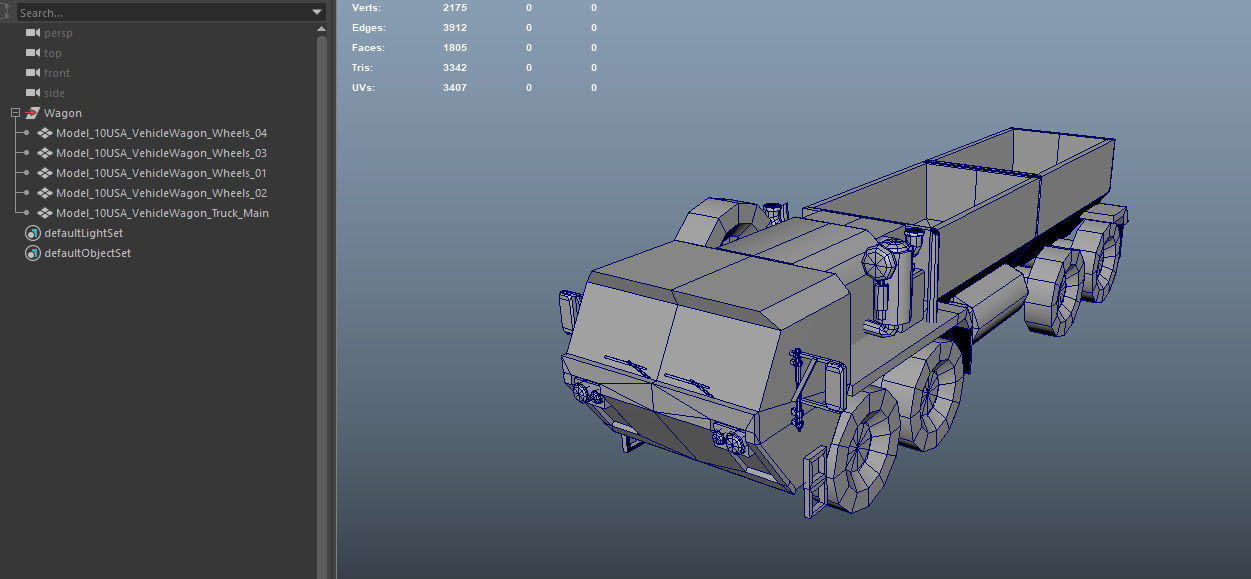 Wagon Truck Low-poly 3D model_6