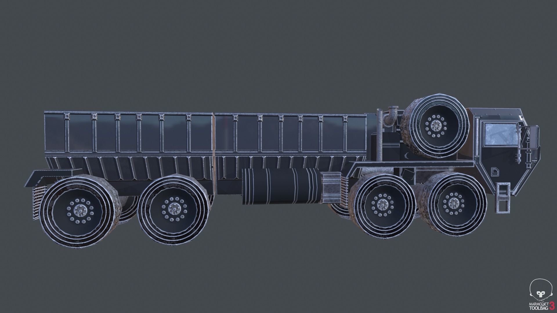 Wagon Truck Low-poly 3D model_3