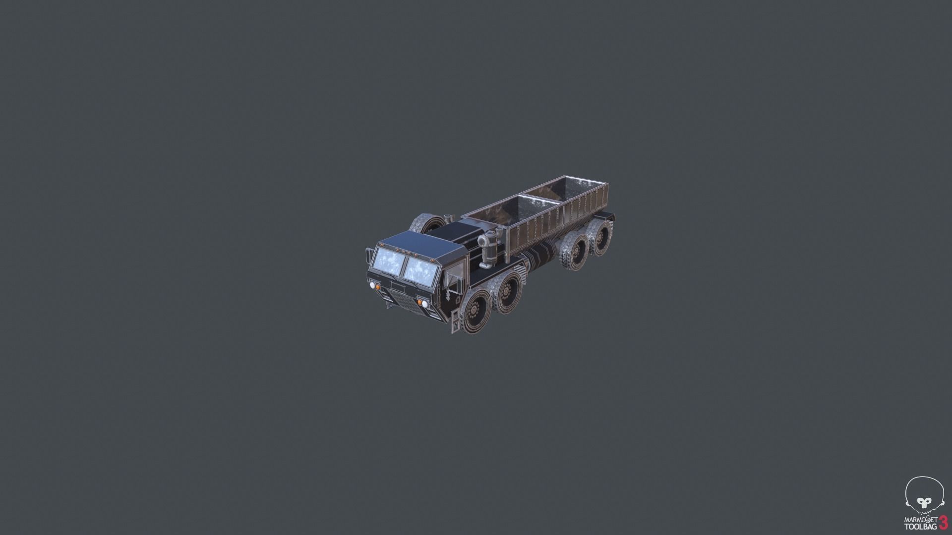 Wagon Truck Low-poly 3D model_5