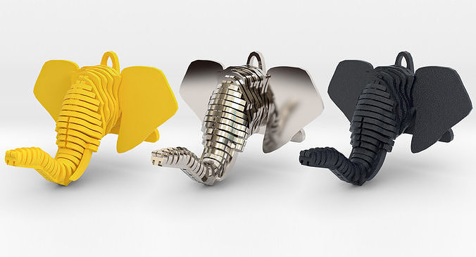 Elephant Head Pendant 3D print model