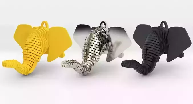 Elephant Head Pendant 3D print model
