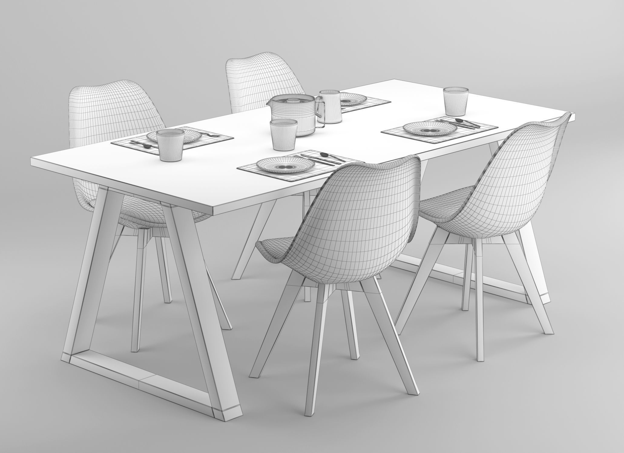 Dinning Table 3D model_3
