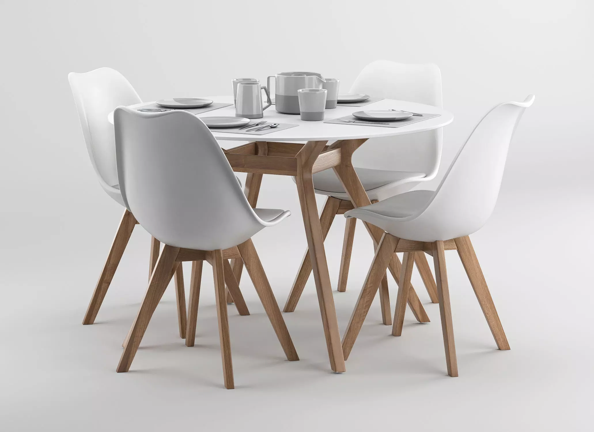 Circular Dinning Table 3D model_0