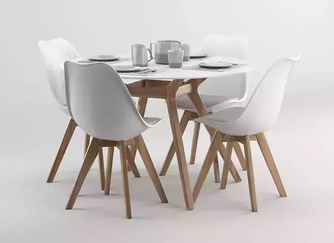 Circular Dinning Table 3D model