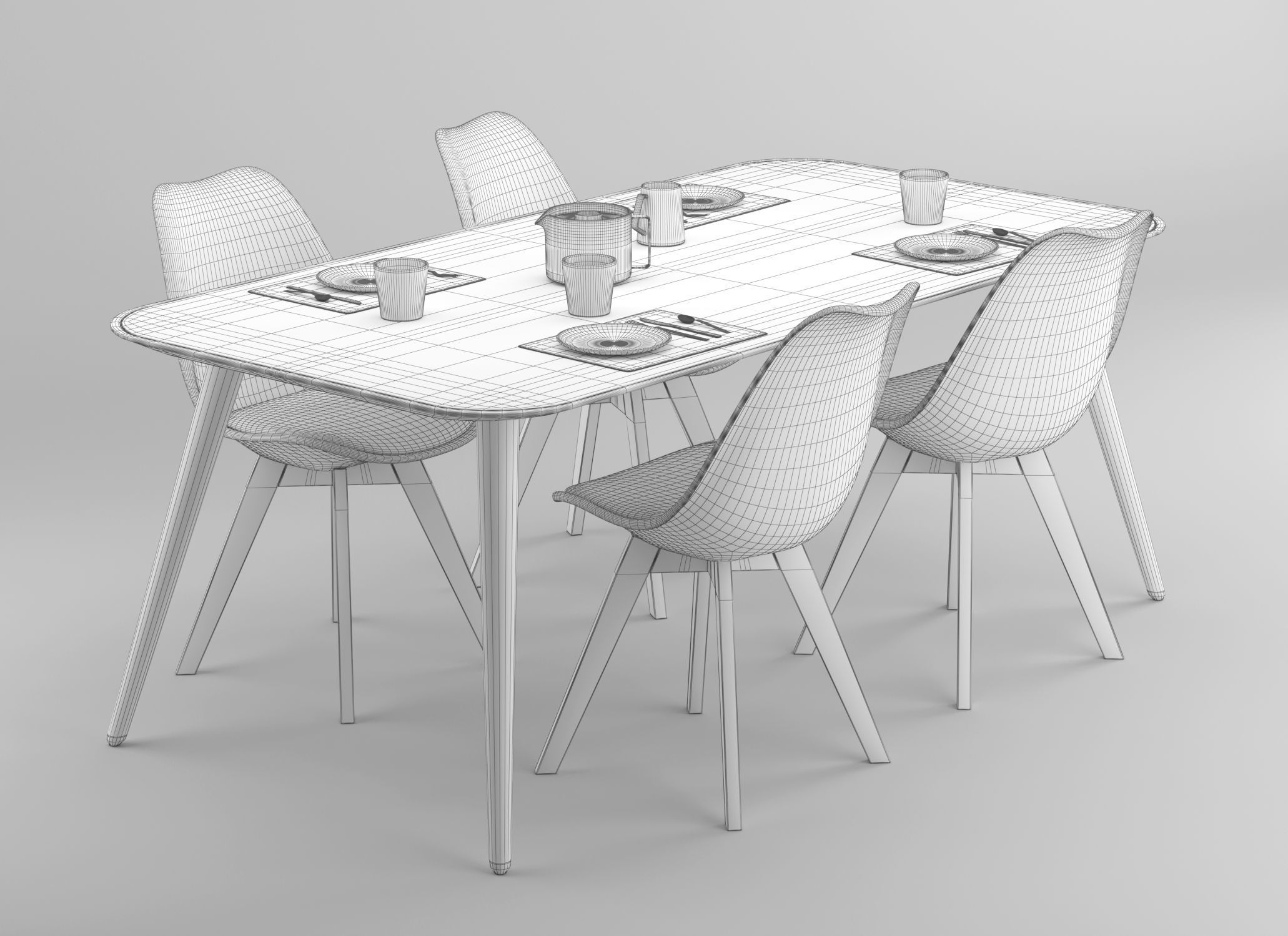 Dinning Table 3D model_3