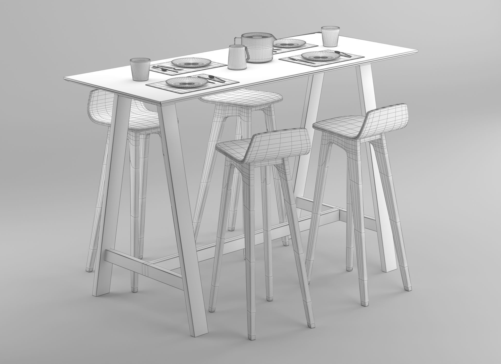 HT1 Bar Table 3D model_3