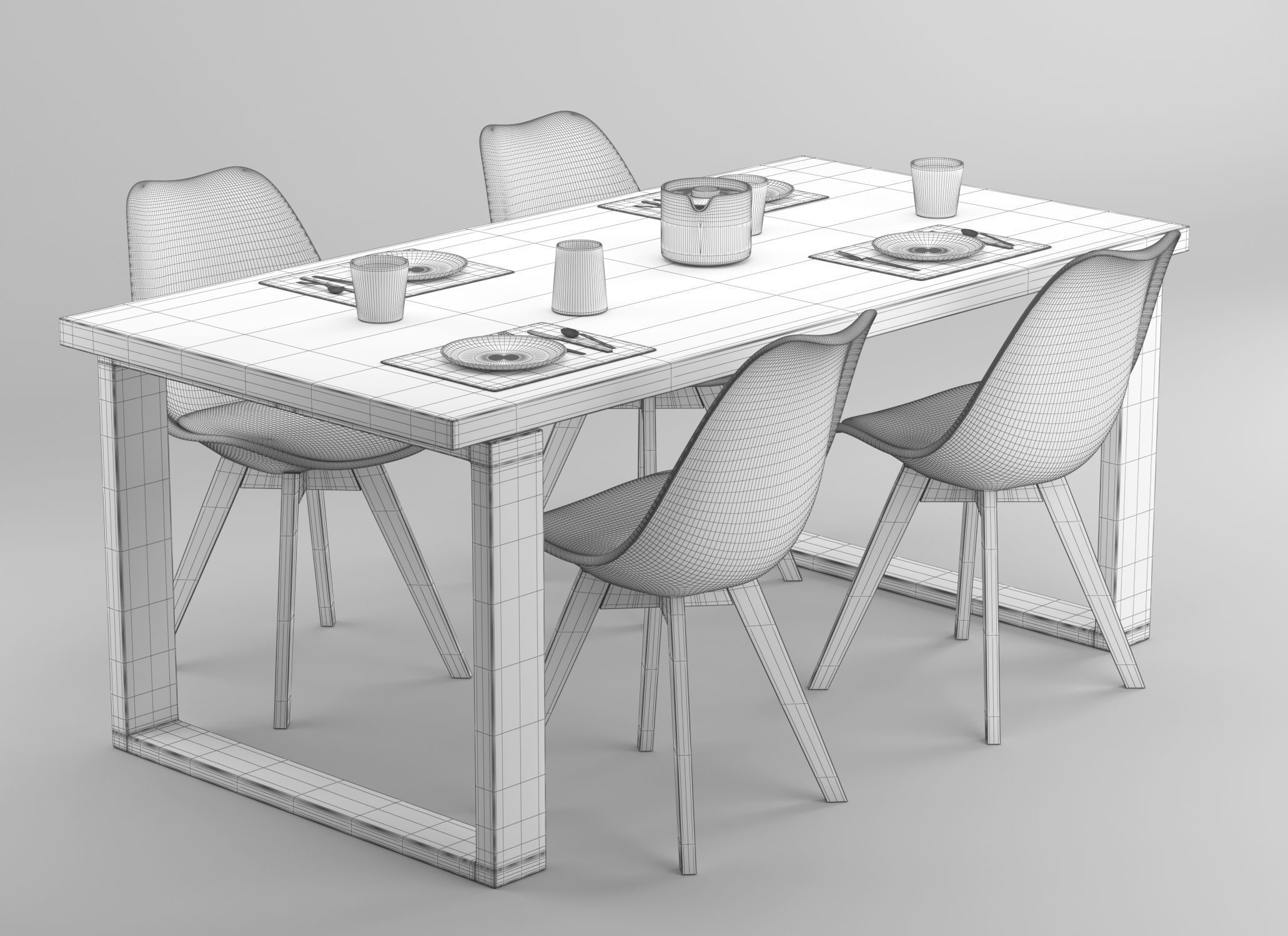 Dinning Table 3D model_3
