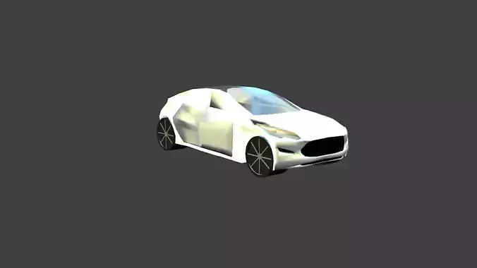 Tesla S Car Low Poly Model VR AR Free low-poly 3D model