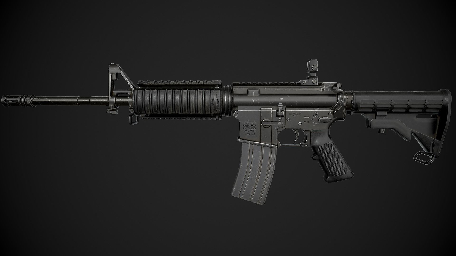 M4 Carbine Low-poly 3D model_2