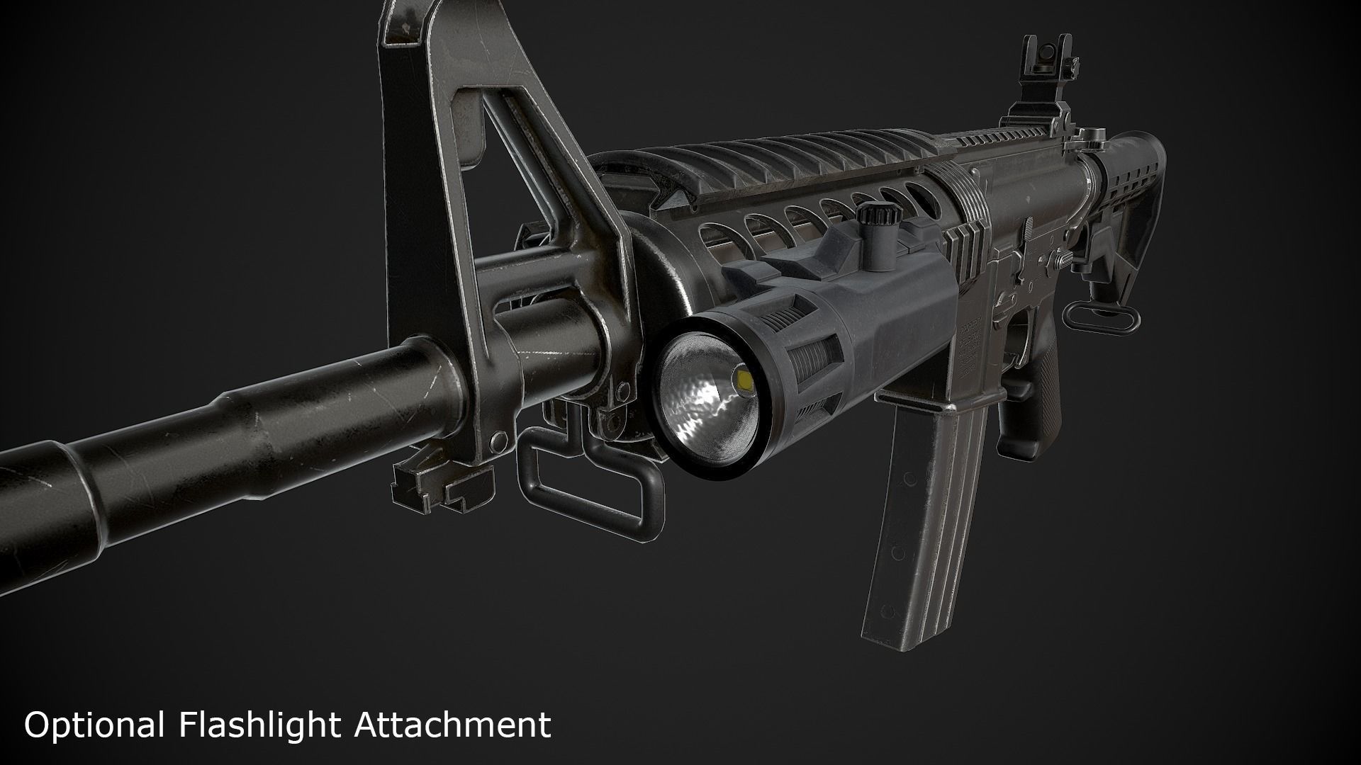 M4 Carbine Low-poly 3D model_28