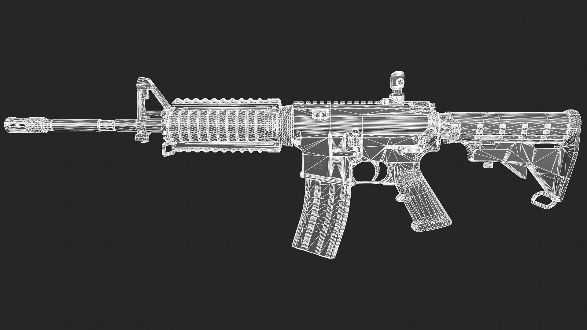 M4 Carbine Low-poly 3D model_29